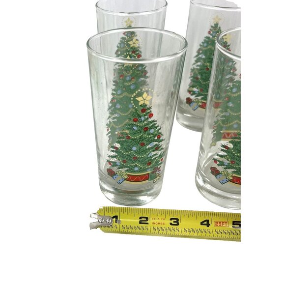 Set Of 6 Christmas HOMCO Tree Highball Glasses - Picture 6 of 6